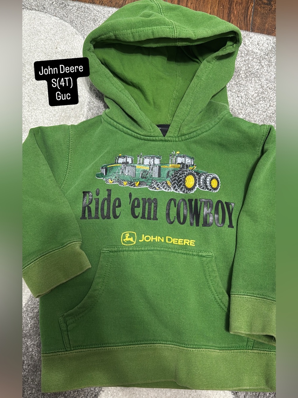 John Deere Green Hoodie with Tractor Graphic